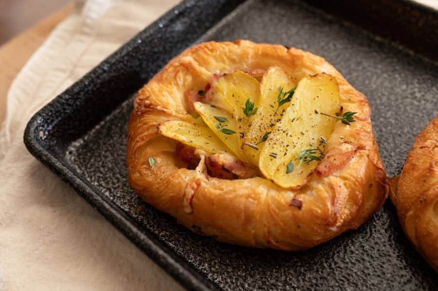 Our savoury danish have been flying off the shelf as fast as we can make them! Warm from the oven at noon. Come try one this week!