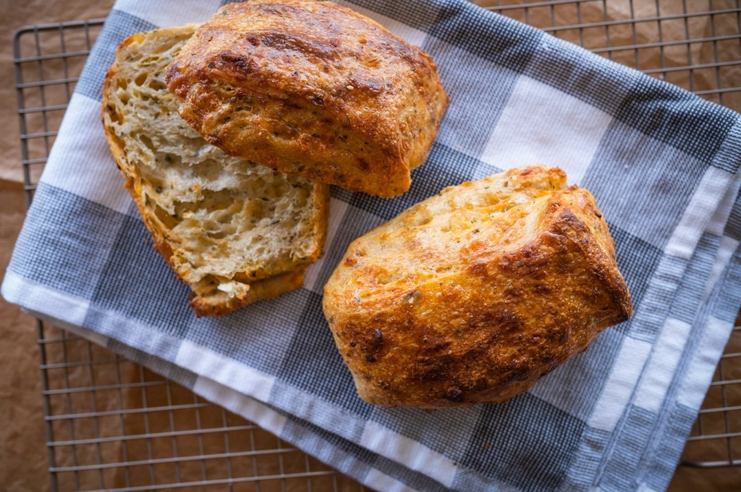 Only available until the end of the month, come grab a couple of these roasted garlic and cheddar sourdough mini breads to complete the perfect weekend picnic!